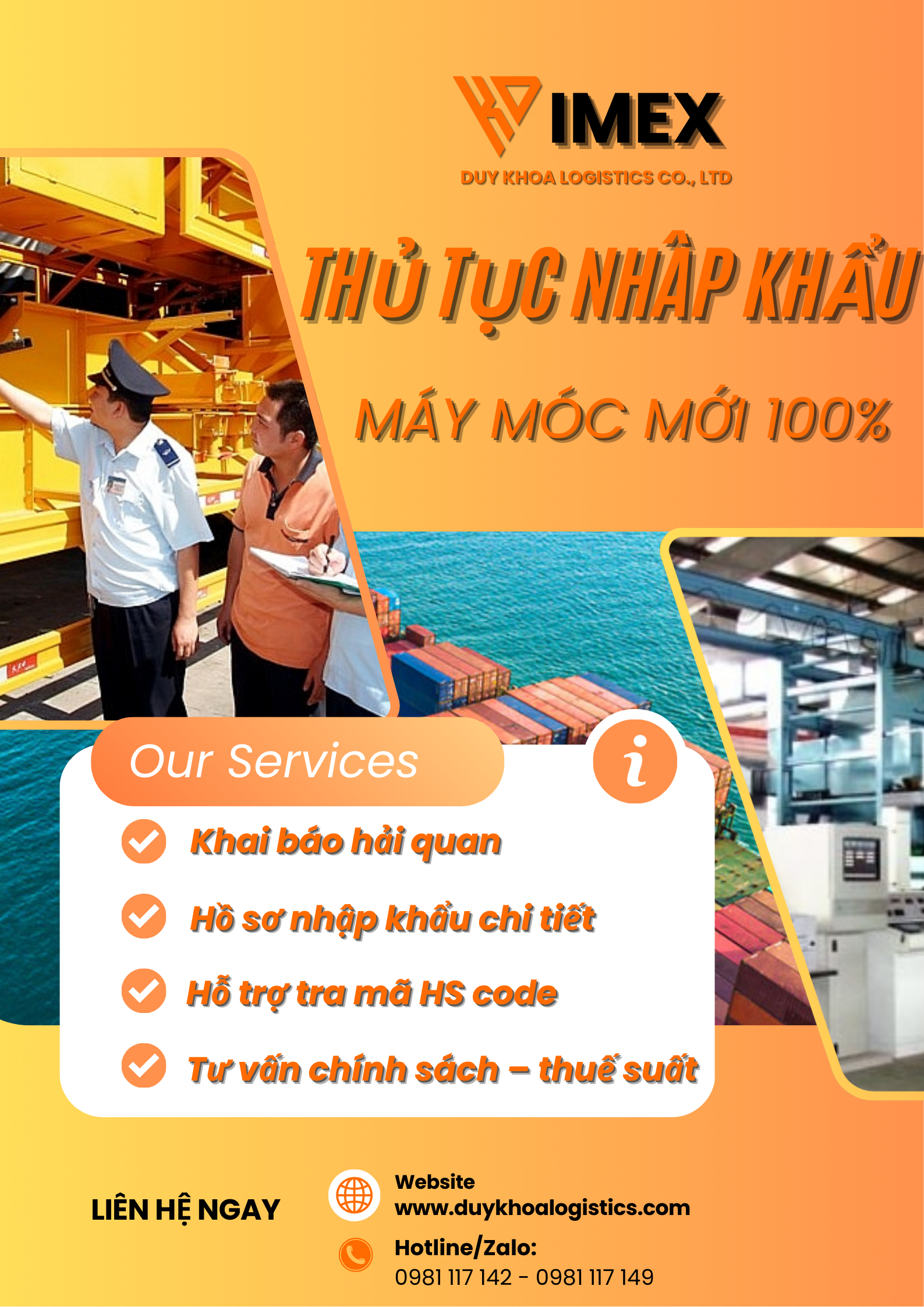 Thủ tục nhập khẩu máy móc mới 100% — Hướng dẫn chi tiết A → Z cho doanh nghiệp